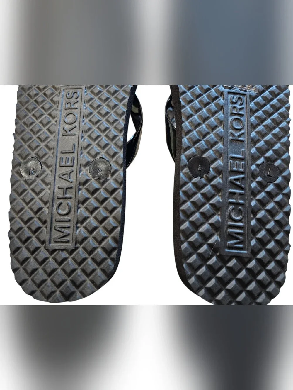 Michael Kors Mini Jet Set Print PVC Sandals, Size 8, New Without Tag